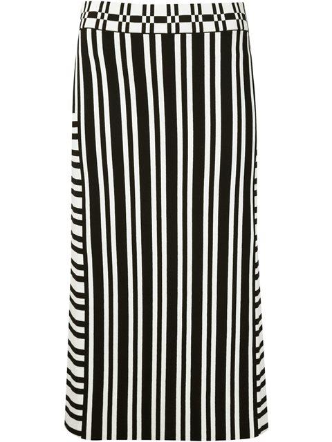 Tanya Taylor Camilla Striped Knit Pencil Skirt In Black-white | ModeSens