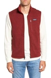 Patagonia 'better Sweater' Zip Front Vest In Oxide Red