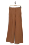 Max Studio Ponte High Waist Straight Leg Pants In Camel-camel