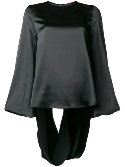 Rouge Margaux Open Back Blouse In Black