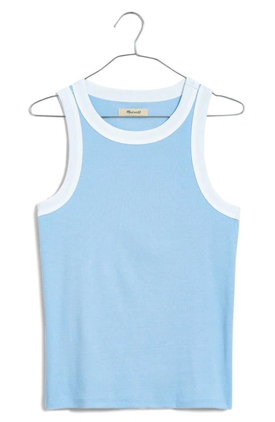 Madewell Brightside Rib Racerback Tank In Powder Blue