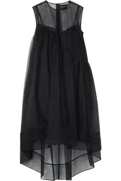 Simone Rocha Asymmetric Tulle Dress In Black