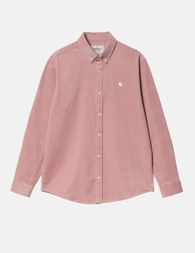 Carhartt -wip Madison Fine Cord Shirt (regular) In Pink