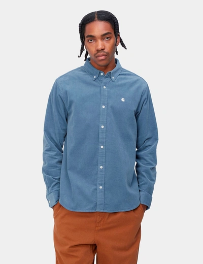Carhartt -wip Madison Fine Cord Shirt (regular) In Blue