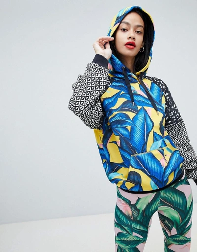 Adidas Originals X Farm Hoodie With Trefoil Logo In Tropical Print - Multi  | ModeSens