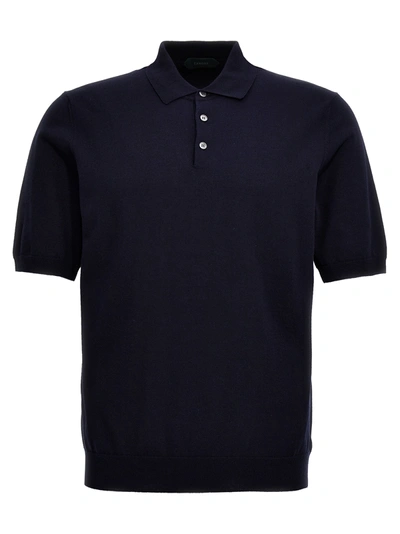 Zanone Cotton Shirt Polo In Blue