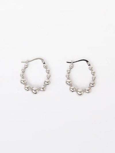 French Connection Multi Ball Hoop Earrings Silver In Metallic