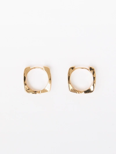 French Connection Square Huggie Hoop Earrings White/gold