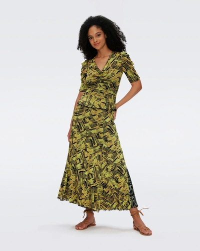 Diane Von Furstenberg Louis Reversible Mesh Skirt By  In Size Xl In Green