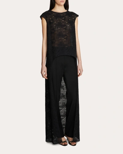 Amir Taghi Women's Kristen Embroidered Sidetail Top In Black