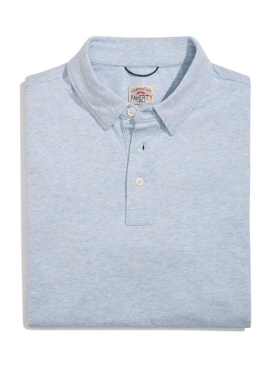 Faherty Movement&trade; Short-sleeve Polo Shirt (tall) In Cardiff Blue Heather