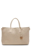 Anne Klein Large Woven Tote In Chalk