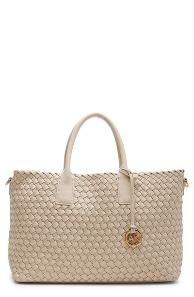 Anne Klein Large Woven Tote In Chalk