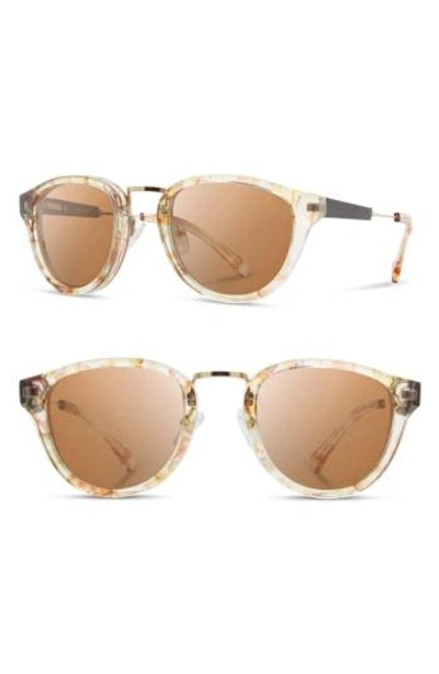 Shwood 'ainsworth' 49mm Polarized Sunglasses In Blossom/ Gold/ Brown
