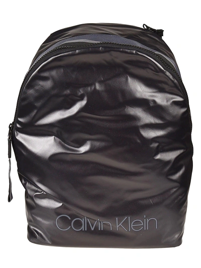 Calvin Klein Logo Backpack In Nero
