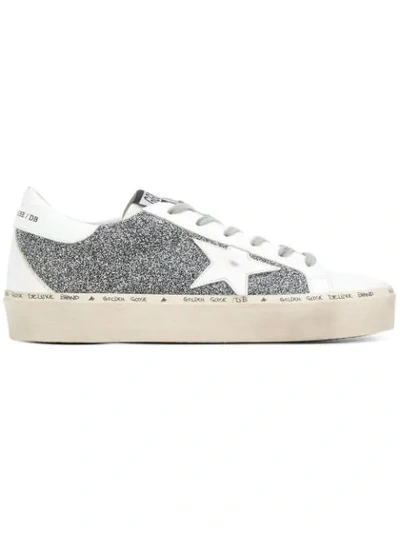 Golden Goose Hi Star Glitter-embellished Sneakers In Crystal Glitter White Star