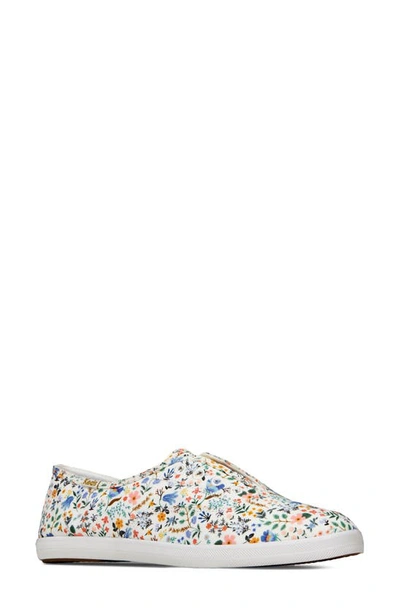 Keds Chillax Slip-on Trainer In White/ Floral Canvas