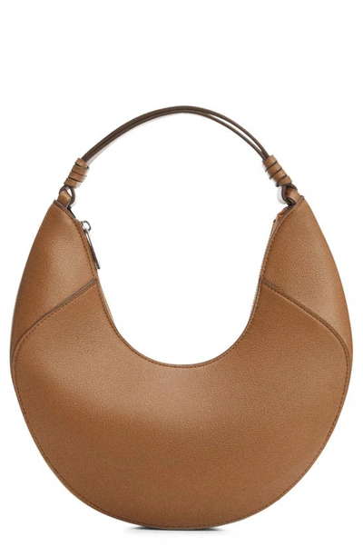 Mango Faux Leather Shoulder Bag In Medium Brown