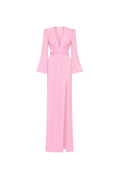 Rebecca Vallance Amal Cut Out Gown In Pink