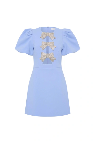 Rebecca Vallance Juliana Puff Sleeve Mini In Blue