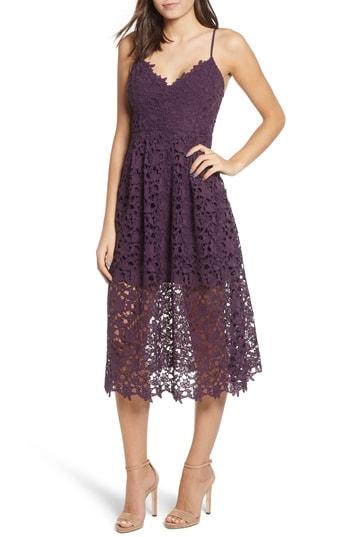 deep purple lace dress