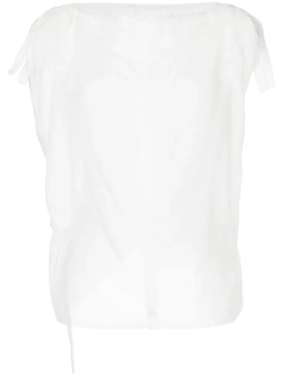 Taylor Boat Neck Blouse In White