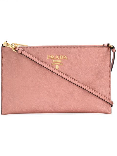 Prada Zipped Clutch Bag In Pink