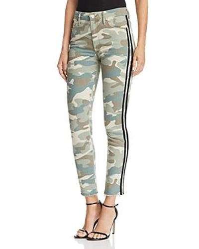 Mother Looker High-rise Camo Track Stripe Skinny Jeans In See Me Run Black - 100% Exclusive