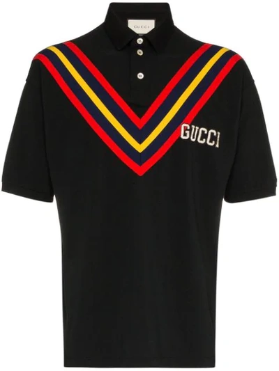 Gucci Pittsburgh Pirates™ Oversized Cotton Polo Shirt In Black