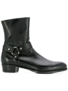 Lidfort Cowboy Inspired Boots In Black