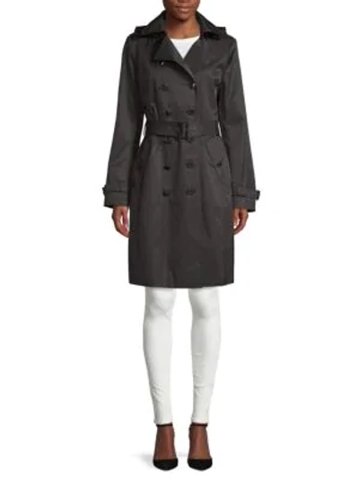 Calvin Klein Double-breasted Trench Coat In Black