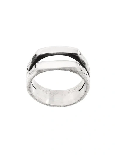 Henson Carved Double Stacker Ring - Metallic