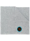 Fendi Ff Logo Patch Scarf - Grey