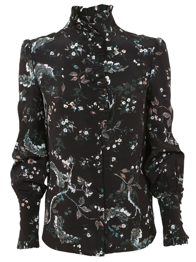 True Royal Floral Print Blouse In Nero