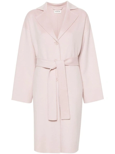 P.a.r.o.s.h Felted Wool-blend Maxi Coat In Pink