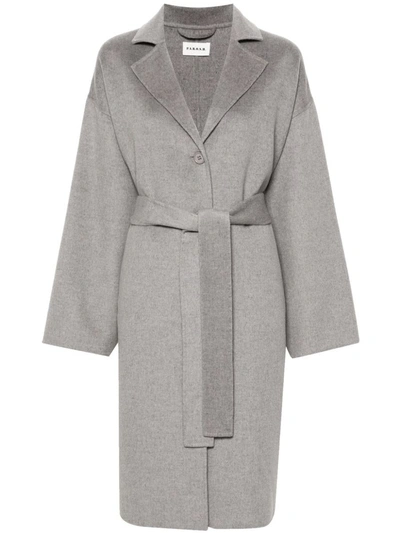 P.a.r.o.s.h. Felted Wool-blend Maxi Coat In Grey