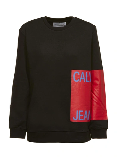 Calvin Klein Jeans Est.1978 Logo Print Sweatshirt In Nero Rosso Azzurro