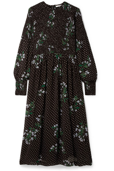 ganni rometty georgette smock dress