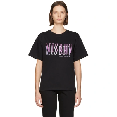 Misbhv Logo-embroidered Cotton-jersey T-shirt In Black