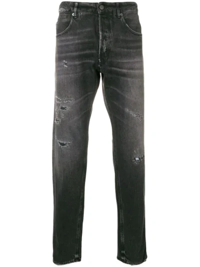 Golden Goose Distressed Straight-leg Jeans In Black