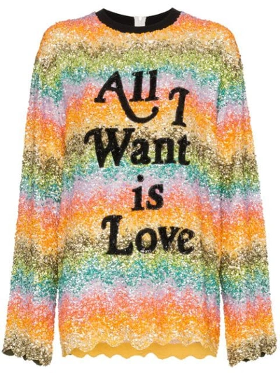 Ashish All I Want Is Love Sequin Embellished Sweatshirt - Multicolour