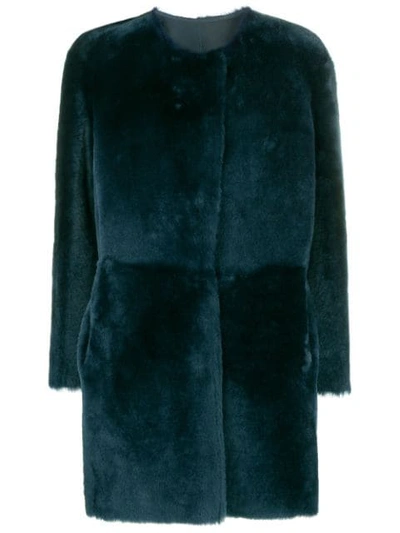 Desa 1972 Collarless Coat - Blue