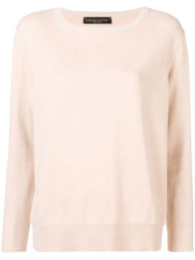 Fabiana Filippi Long-sleeve Fitted Sweater In Neutrals