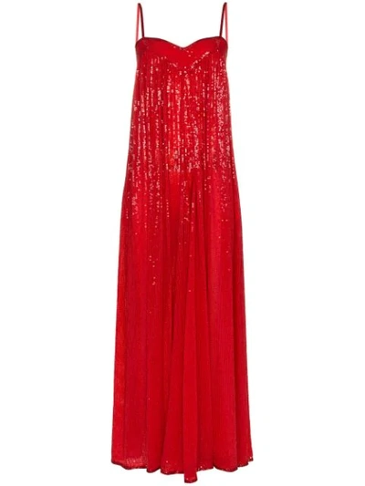 Ashish Sequin Embellished Jumpsuit - Red
