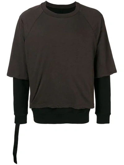 Ben Taverniti Unravel Project Layered Sweatshirt In Brown