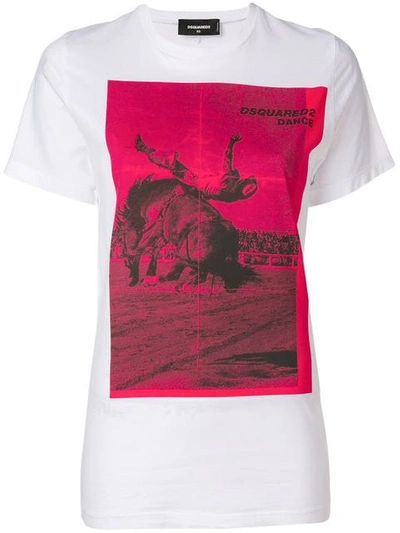 Dsquared2 Dance Print T-shirt In White