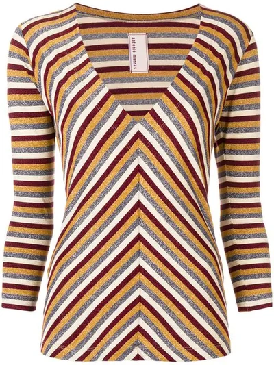 Antonio Marras Metallic Striped Jumper In Red