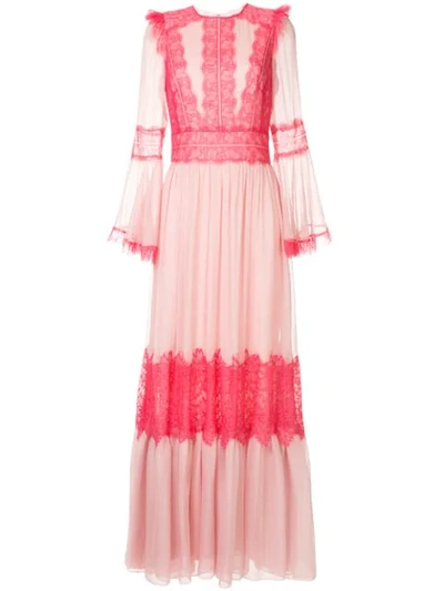 Tadashi Shoji Lace Maxi Dress In Pink