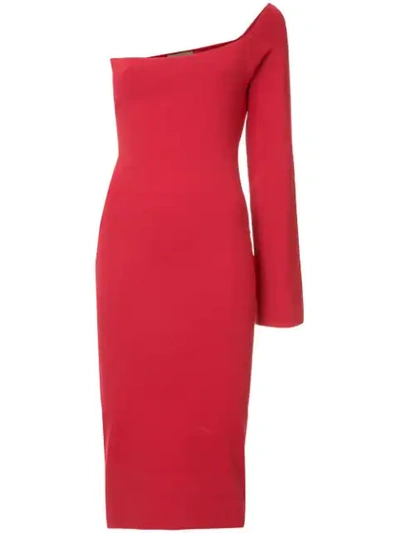 Solace London Off The Shoulder Dress In Red