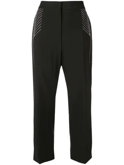 Sport Max Code Stitch Detail Cropped Trousers In Black